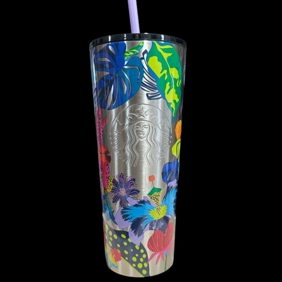 Starbuck Immersive Floral Stainless Steel Insulated Tumbler Cup 24oz New 2023 - Picture 2 of 4